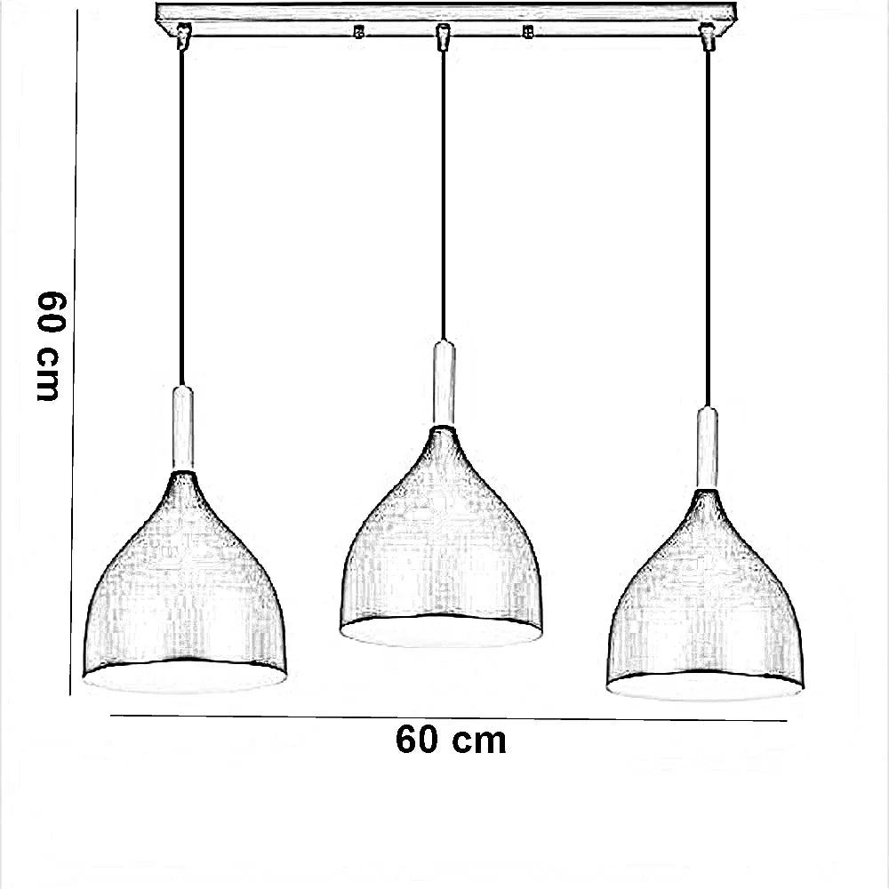 نجفة المنيوم وخشب، 60*60 سم