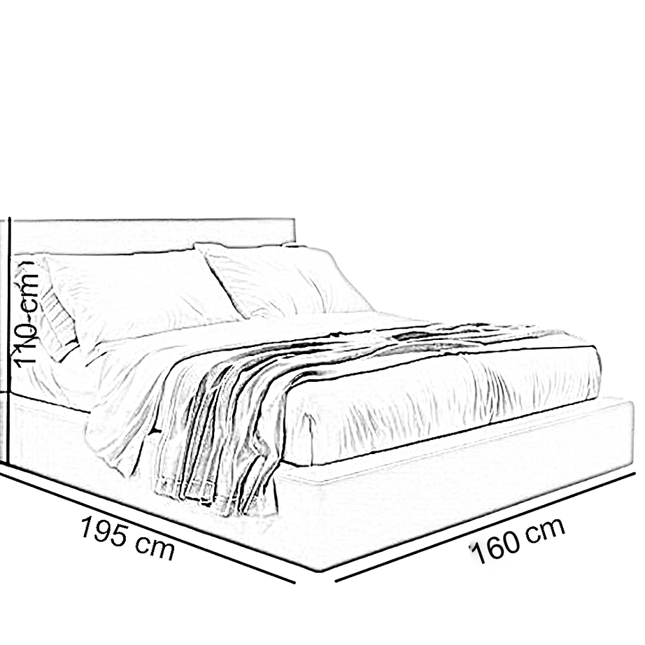 سرير كينج خشب كونتر، 160*195*110 سم