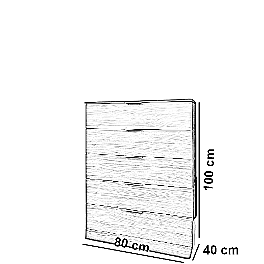 وحدة أدراج خشب ام دي اف، 80*40*100 سم
