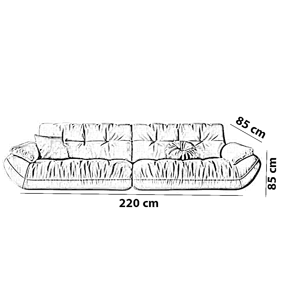 كنبة خشب زان، 220*85*85 سم