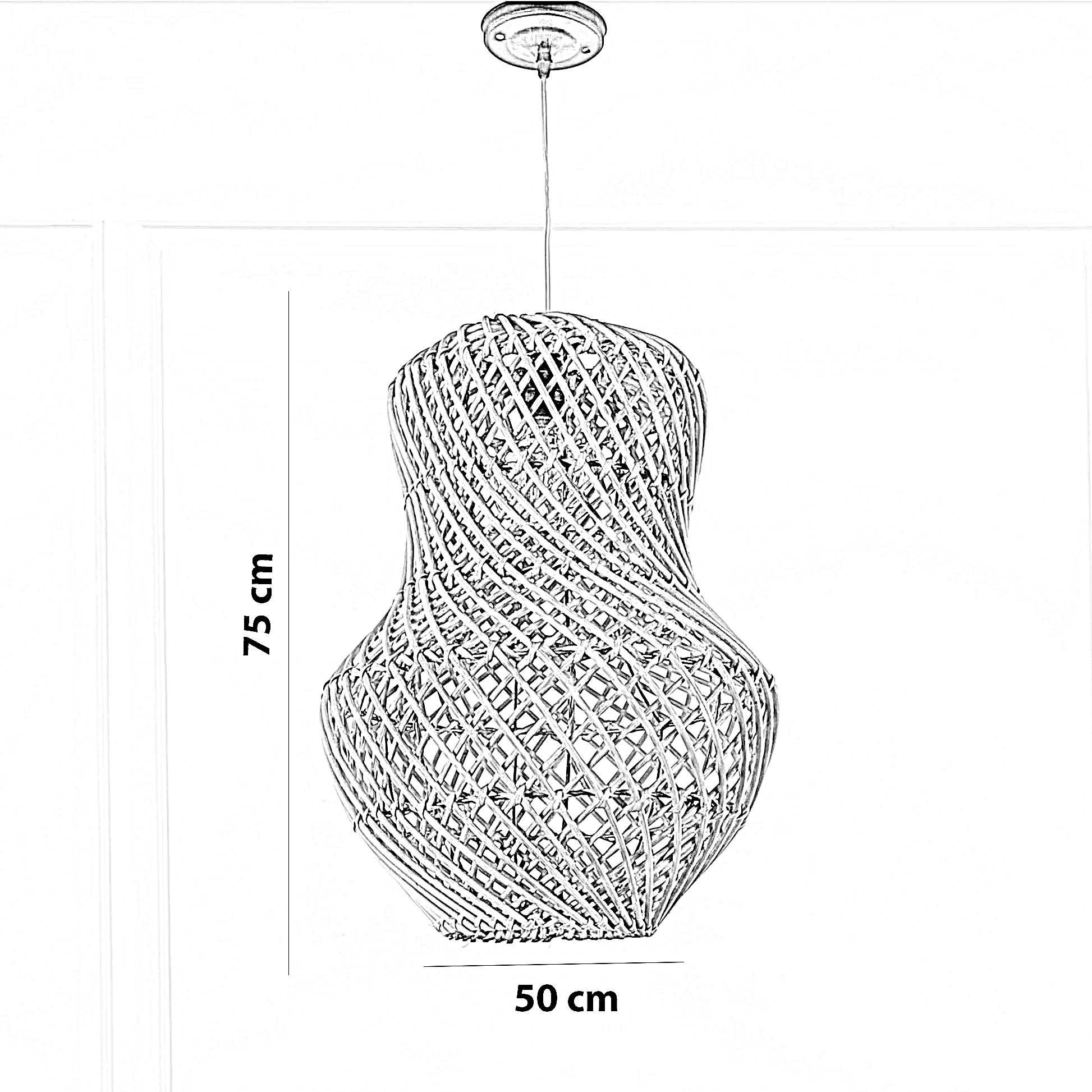 نجفة خيزران، 40*75 سم