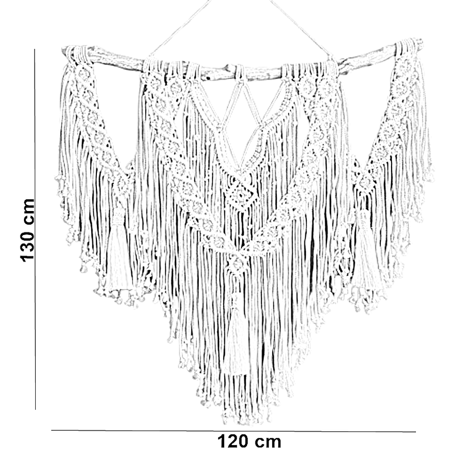 مكرمية حائط خشب، 120*130 سم