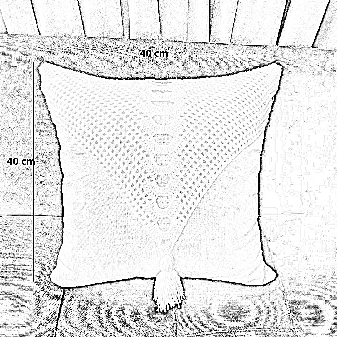 كوشن مكرمية قطن، 40*40 سم