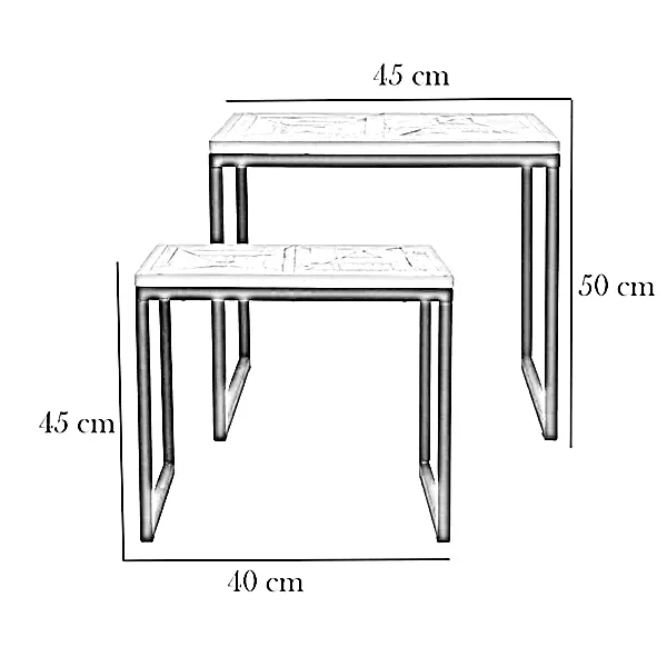 طقم ترابيزات ستيل، قطعتين