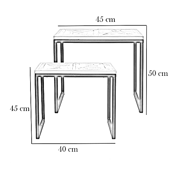طقم ترابيزات ستيل، قطعتين