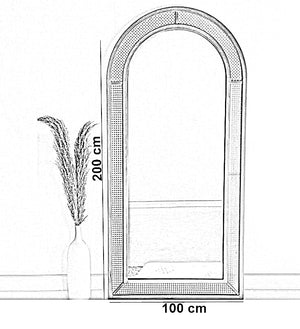 مرايا حائط بإطار خشب ام دي اف وزان، 100×5×200 سم - صورة 4