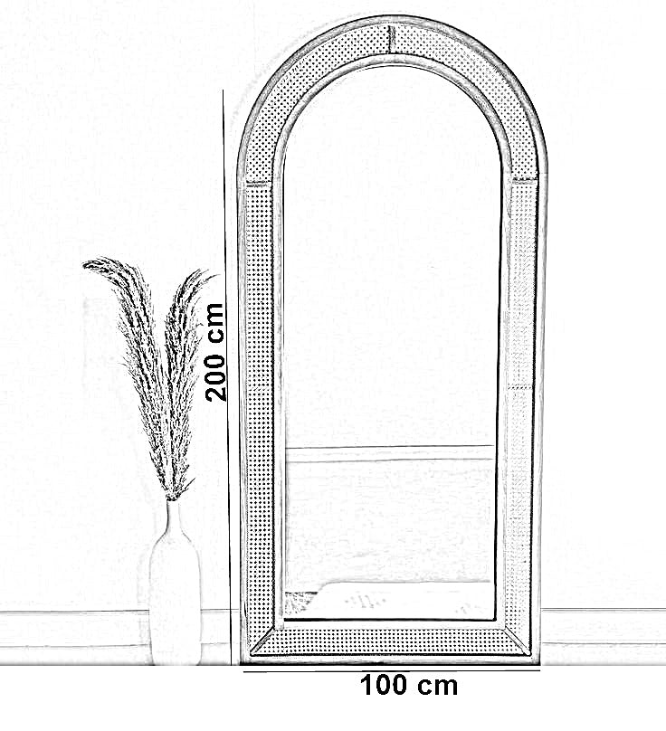 مرايا حائط بإطار خشب ام دي اف وزان، 100×5×200 سم - صورة 4