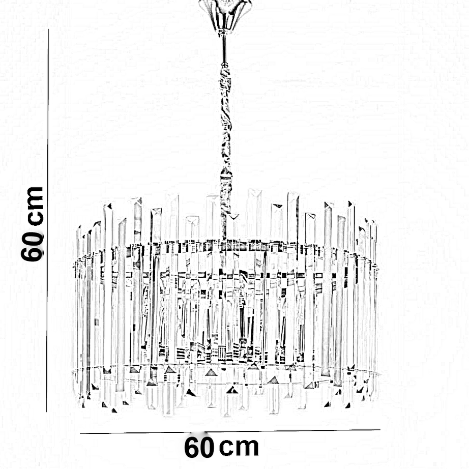 نجفة ستيل، 60*60 سم - ذهبي