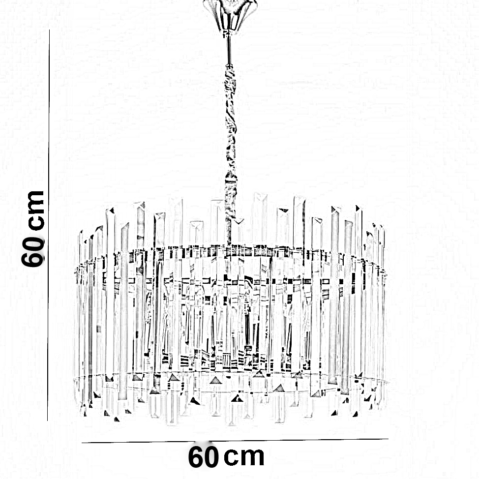 نجفة ستيل، 60*60 سم - ذهبي
