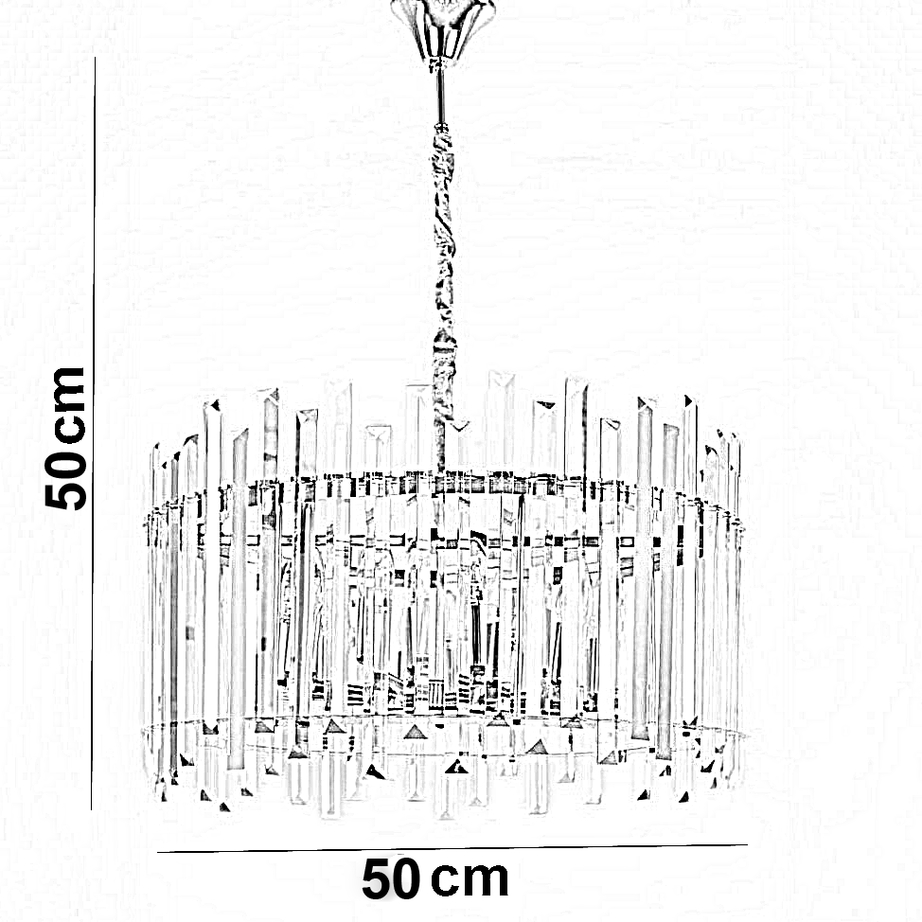 نجفة ستيل، 50*50 سم - ذهبي