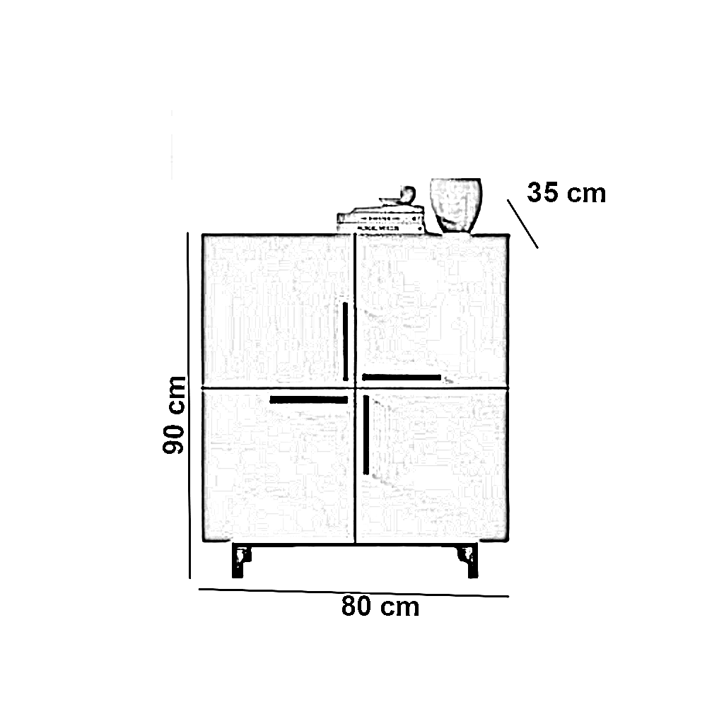 جزامة خشب ام دي اف، 80*35*90 سم