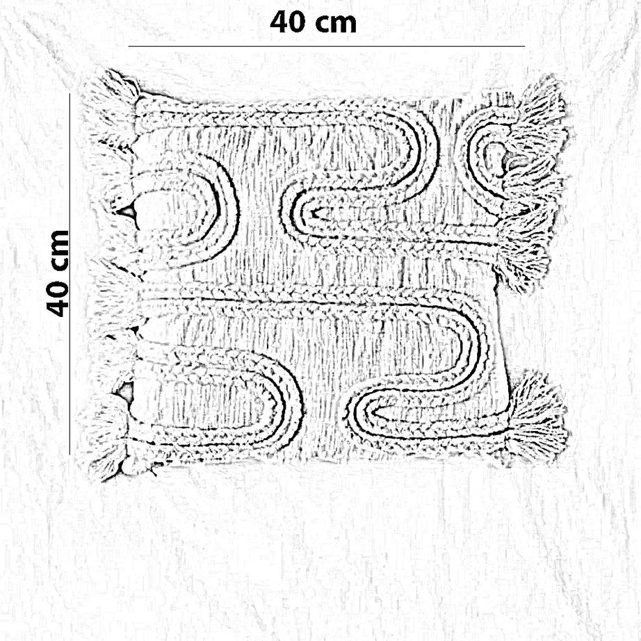 كوشن مكرمية قطن، 40*40 سم