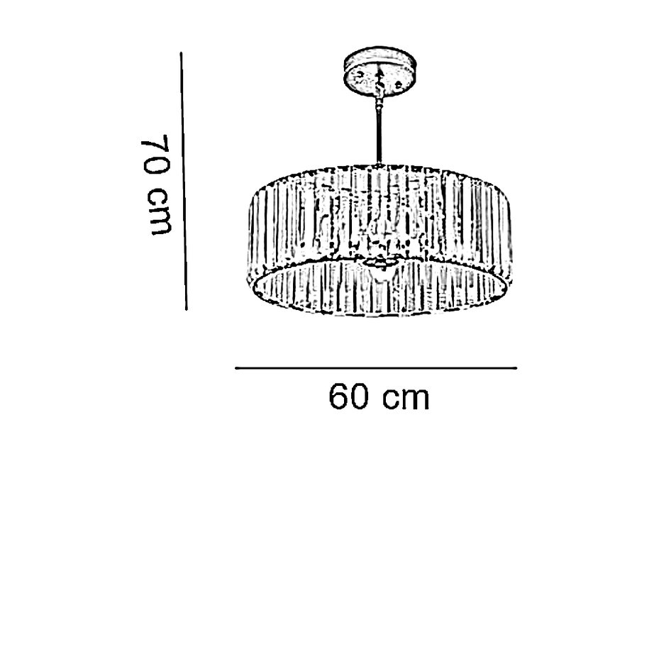 نجفة ستيل و كريستال، 60*70 سم- ذهبي