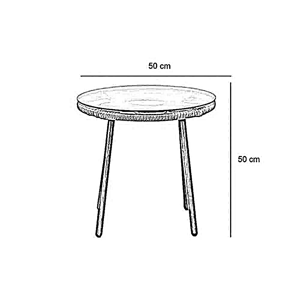 طقم للحدائق معدن و راتان، 3 قطع
