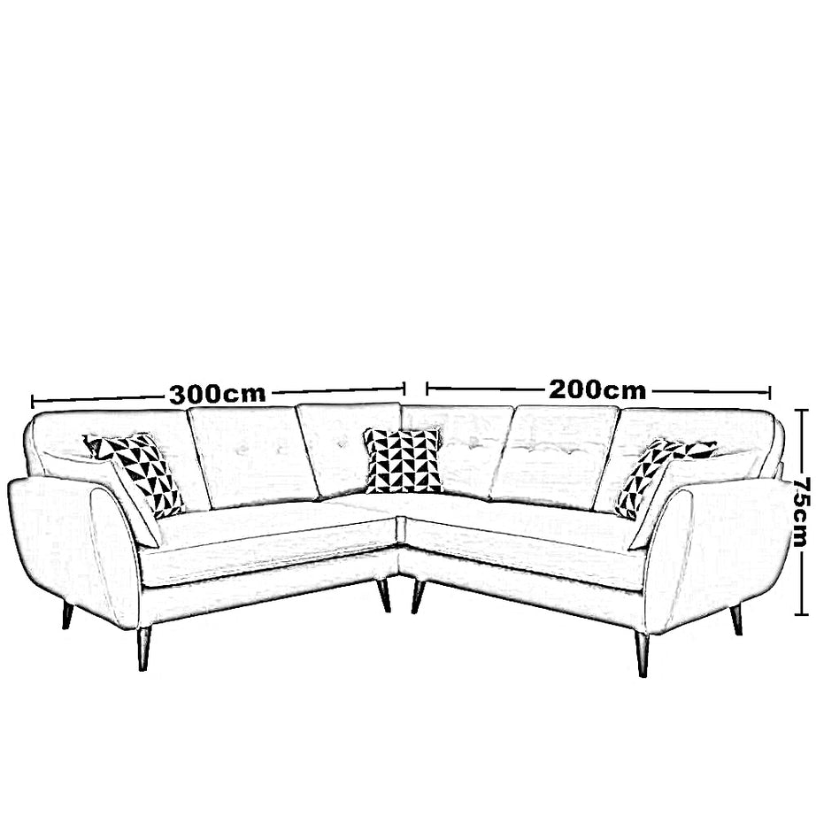 ركنة خشب زان أحمر، 300*200*75 سم