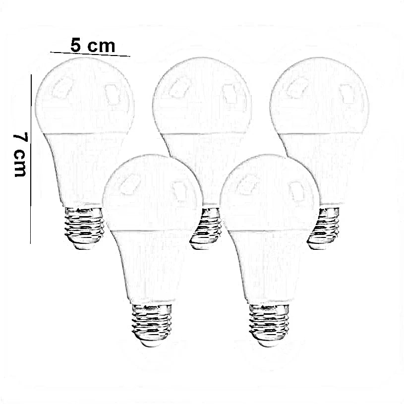 طقم لمبات ليد ديكور بلاستيك، 5*7 سم - 5 قطع