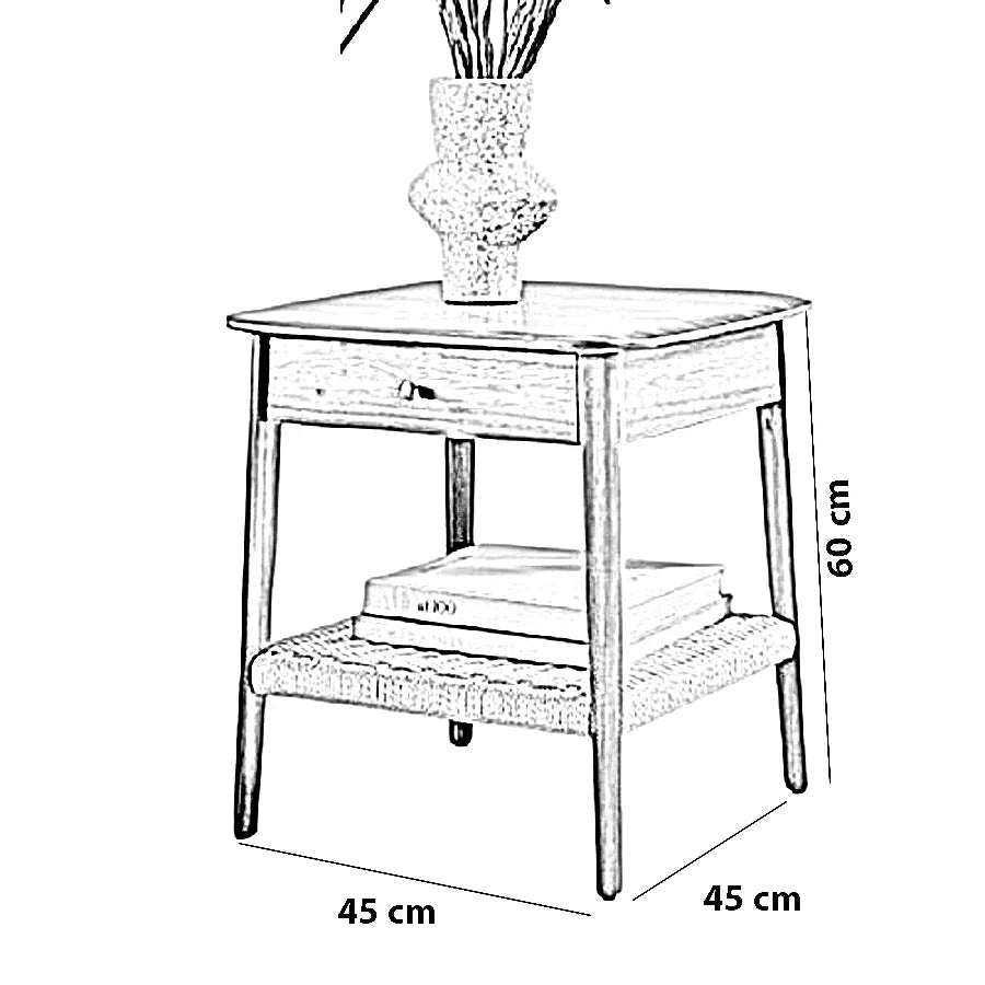 ترابيزة جانبية خشب كونتر، 45*45*60 سم