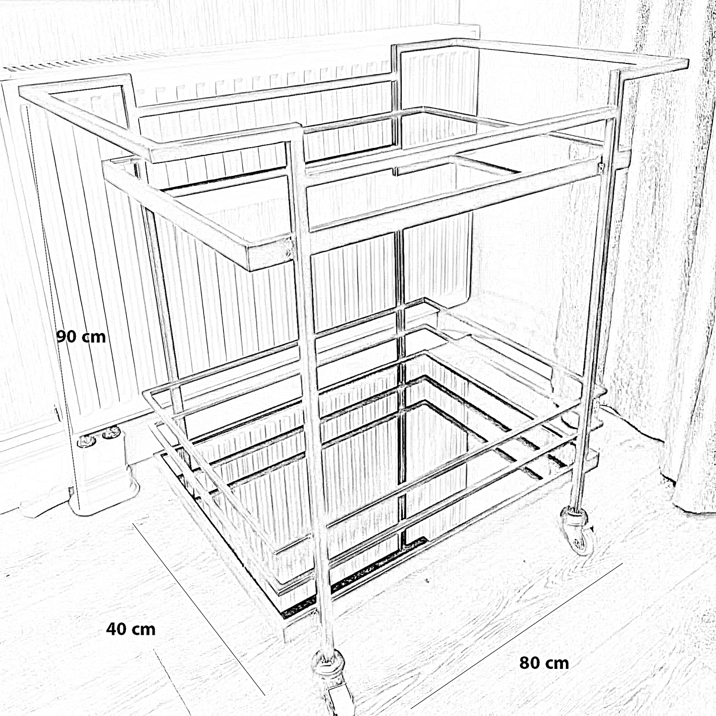 ترابيزة تقديم ستيل، 80*40*90 سم