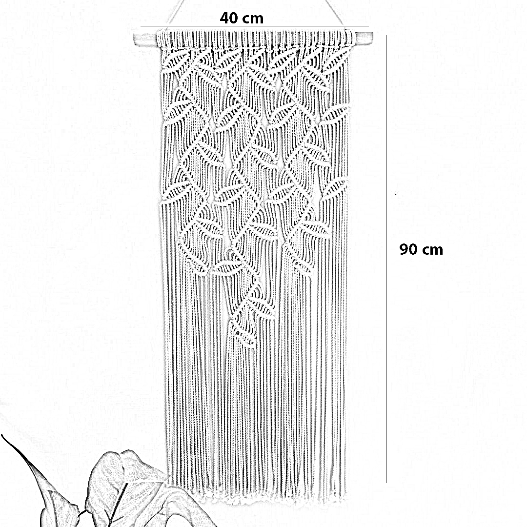 مكرمية حائط قطن و موسكي، 40*90 سم