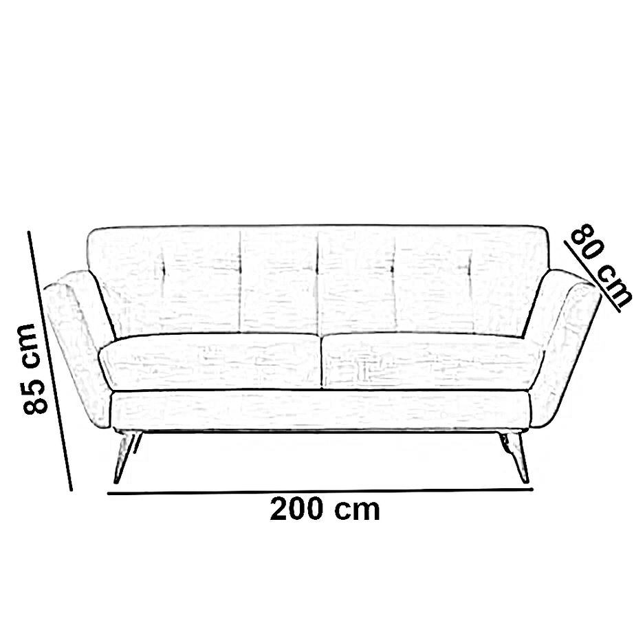 كنبة خشب زان أحمر، 200*80*85 سم