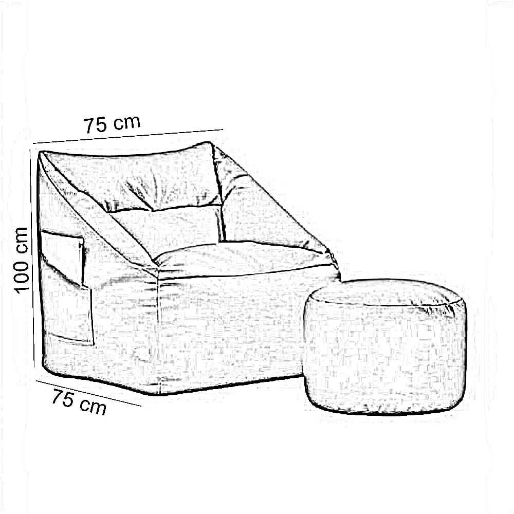بين باج جلد، 75*75*100 سم - بني
