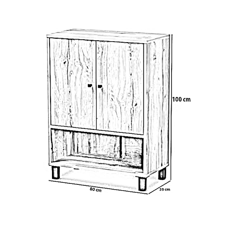 جزامة خشب ام دي اف اسباني، 80*35*100 سم