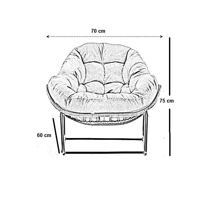 طقم كراسي هزاز خارجي مع ترابيزة خارجية ستيل ورتان، 3 قطع