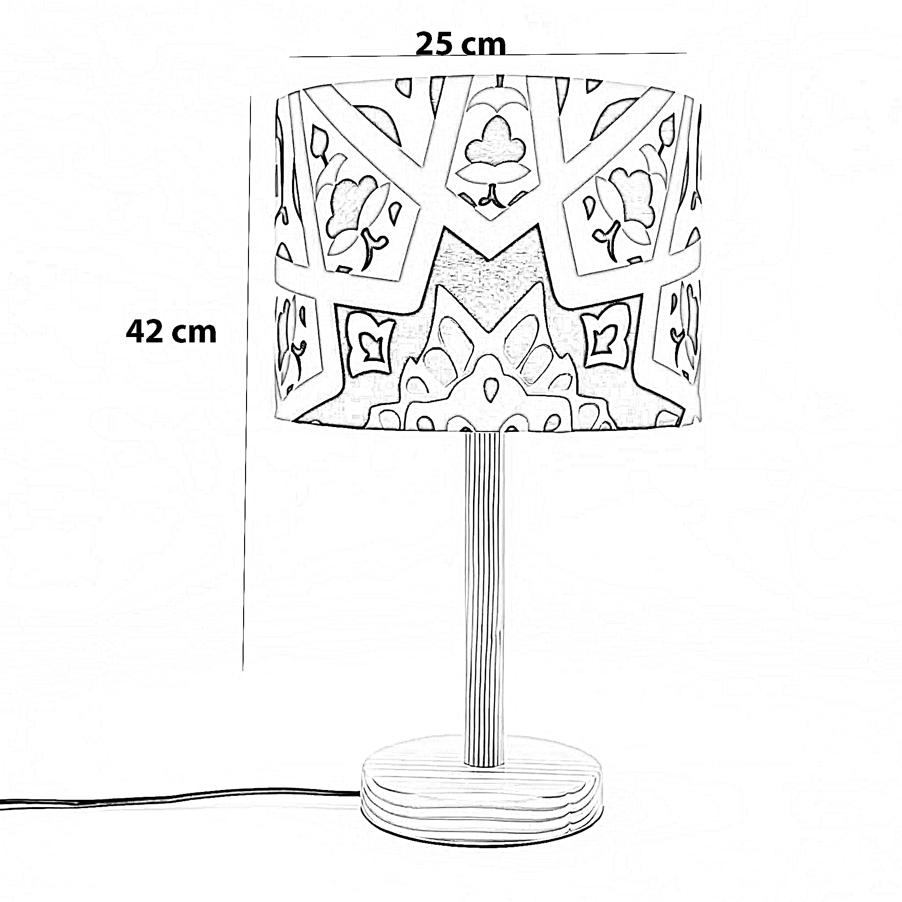 أباجورة رمضانية قماش، 25*42 سم