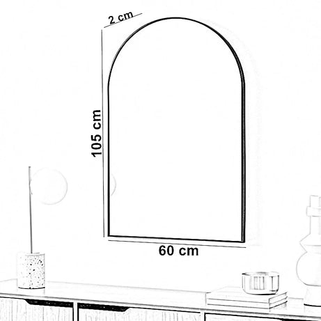 مرايا حائط بإطار خشب ام دي اف، 60*2*105 سم