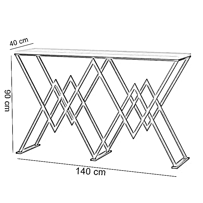 كونسول معدن، 140*40*90 سم