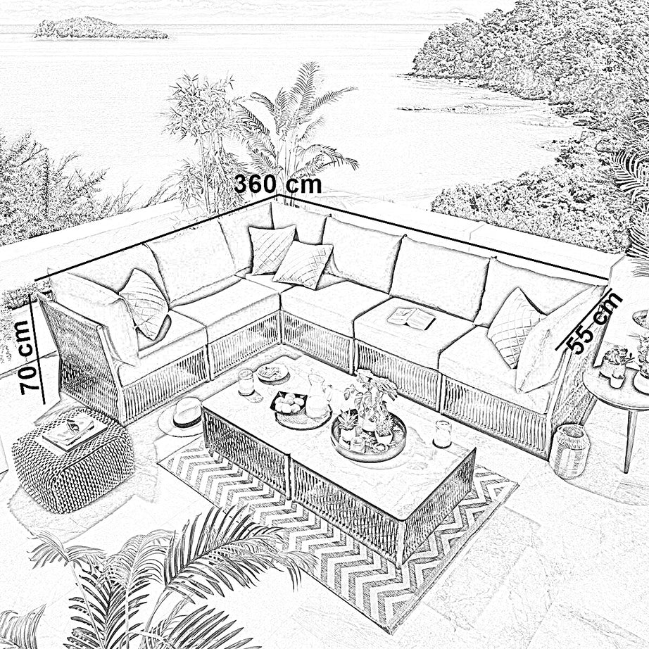 طقم خارجي ستيل و دوبار، 9 قطع