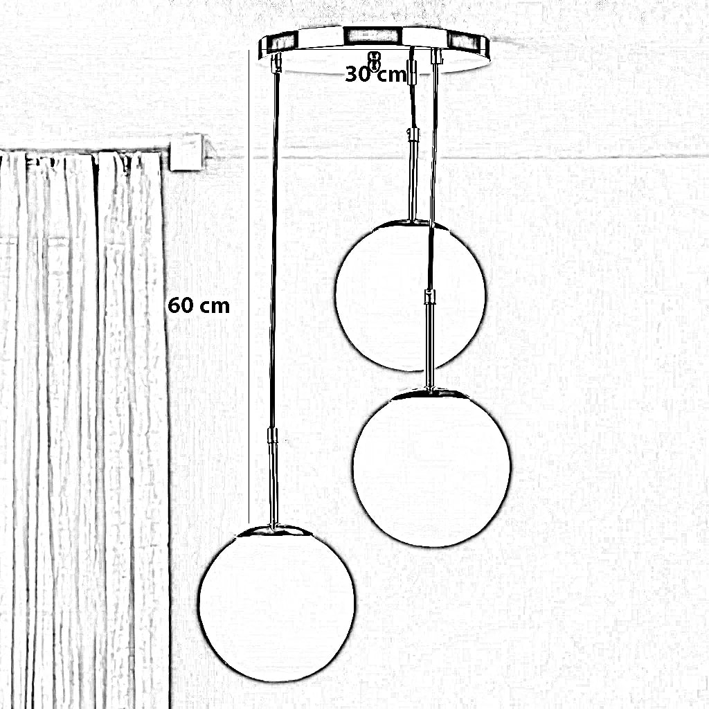 نجفة ستيل وزجاج، 30*60 سم