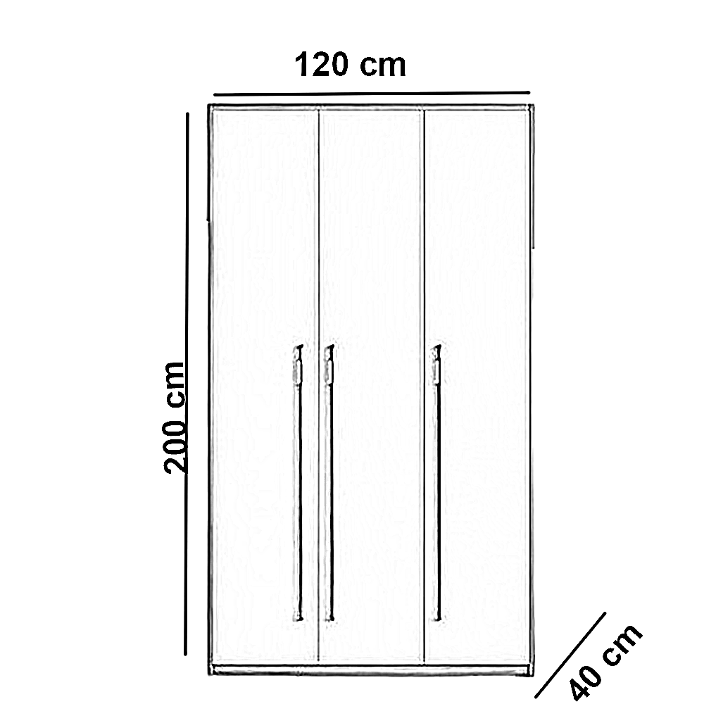 دولاب خشب ام دي اف، 120*40*200 سم