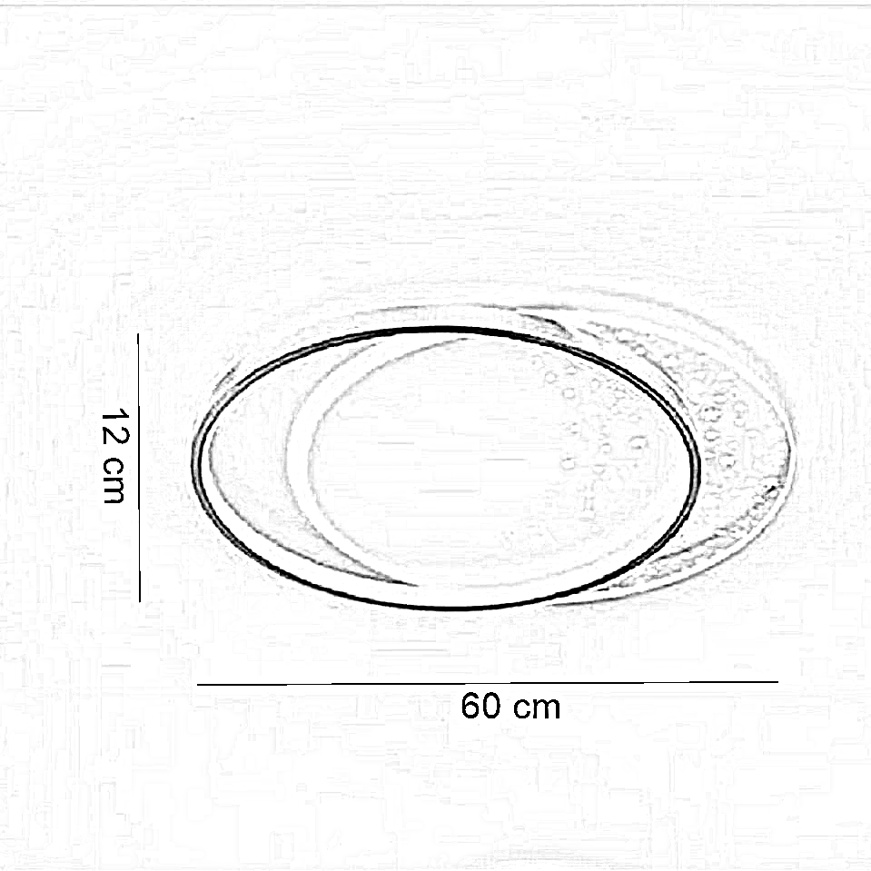نجفة أكريليك، 60*12 سم- أبيض × ذهبي