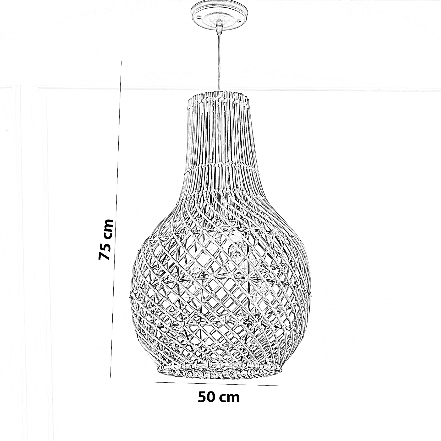 نجفة خيزران، 40*75 سم