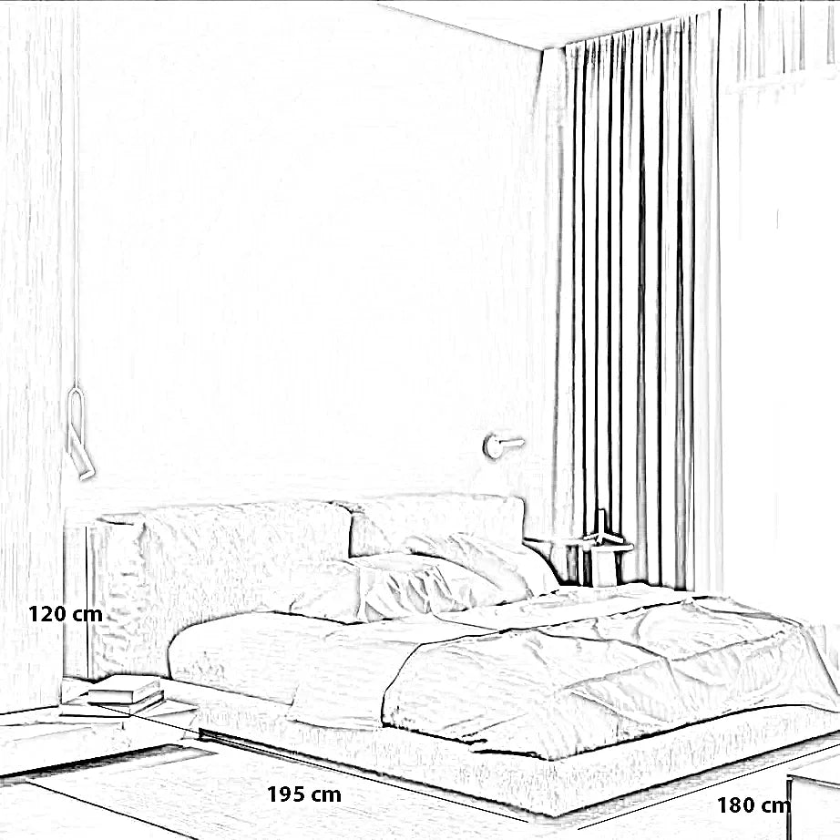 سرير سوبر كينج خشب كونتر و موسكي، 180*195*120 سم