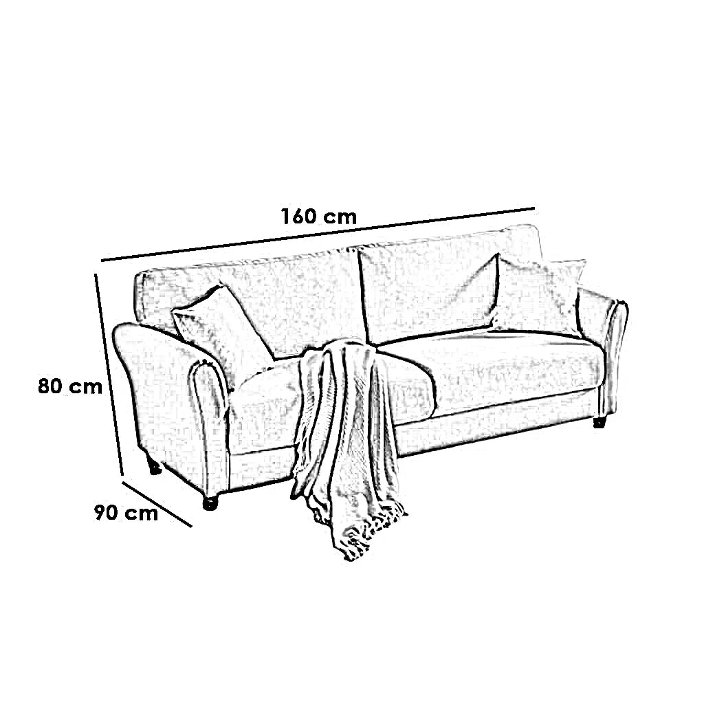 كنبة خشب زان، 160*90*80 سم
