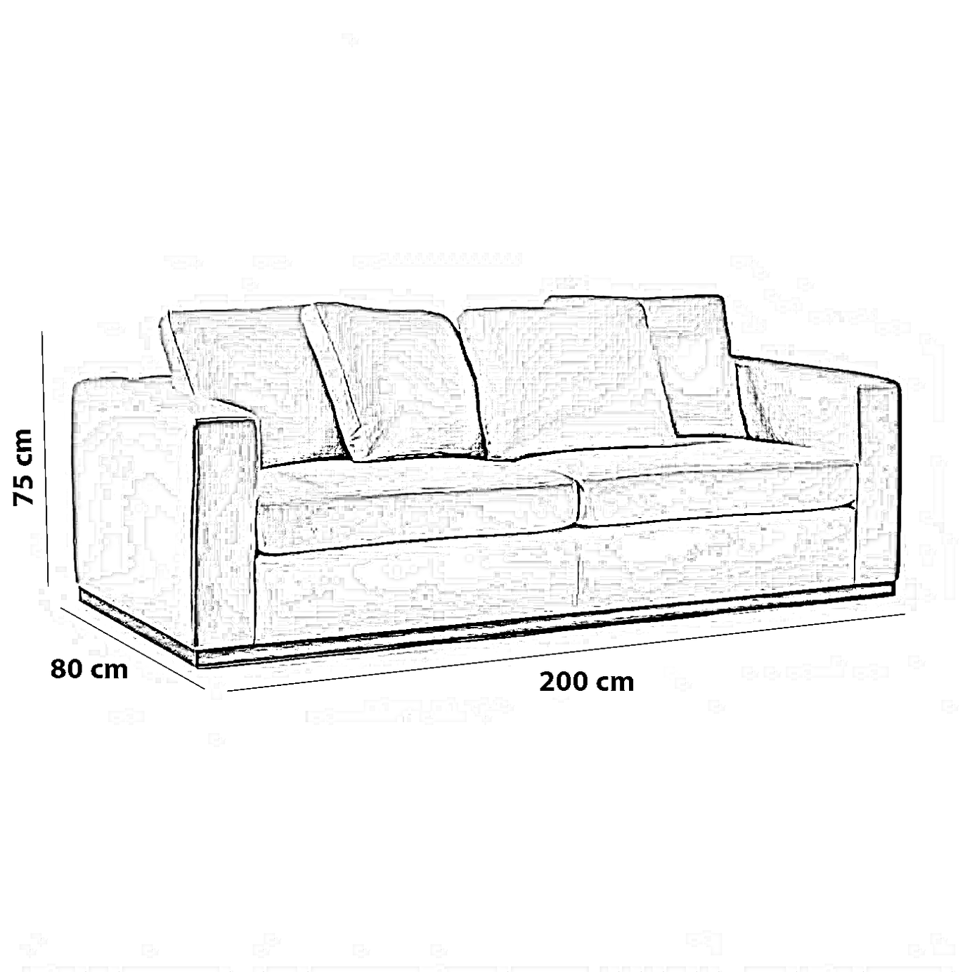 كنبة خشب زان، 200*80*75 سم