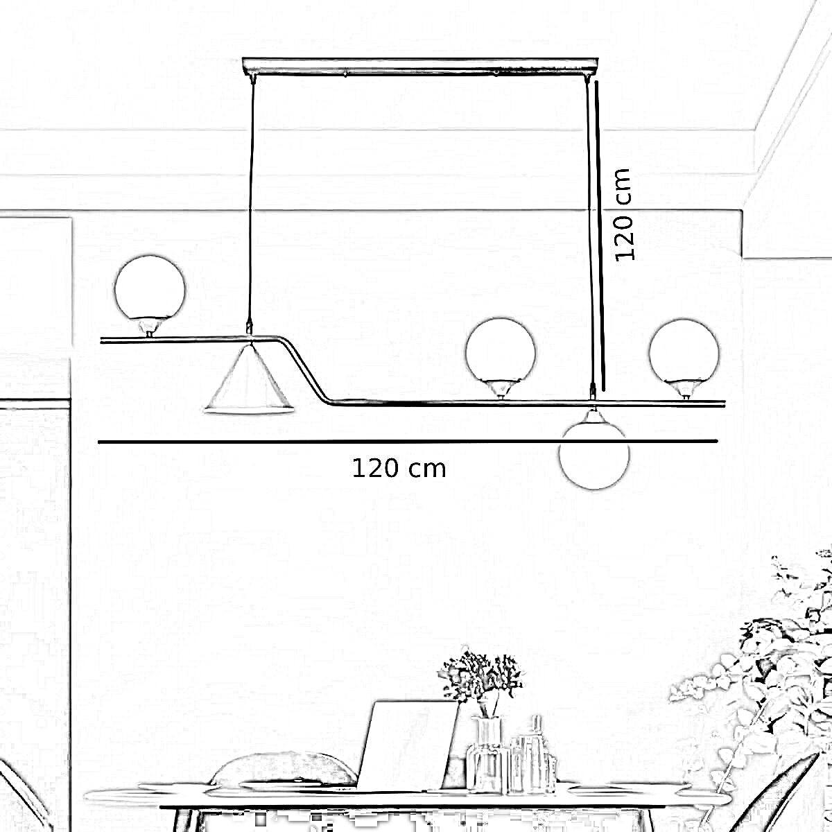 نجفة ستيل و زجاج، 120*120 سم