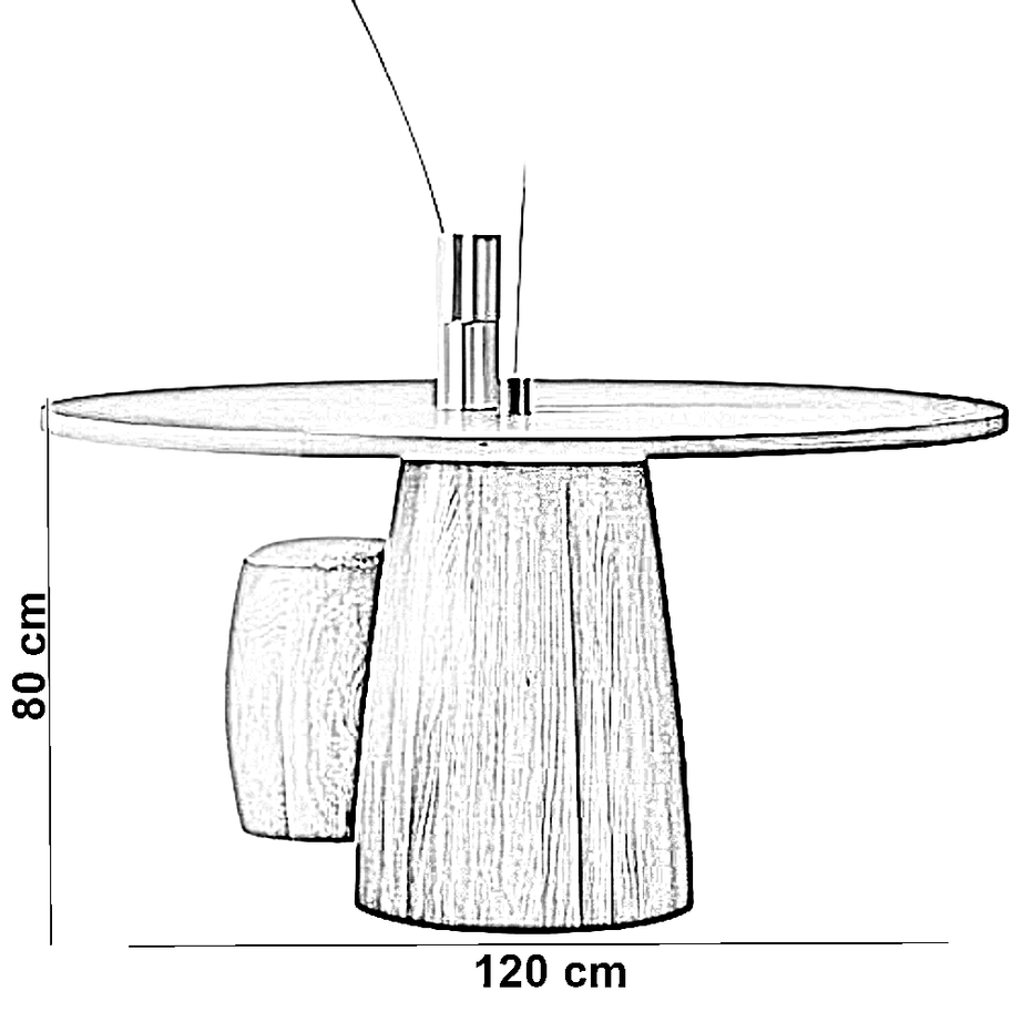 ترابيزة سفرة خشب، 120*80 سم