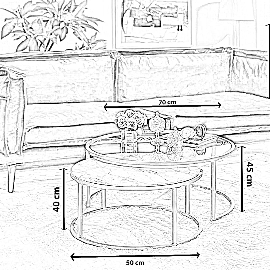 طقم ترابيزة قهوة ستيل، قطعتين