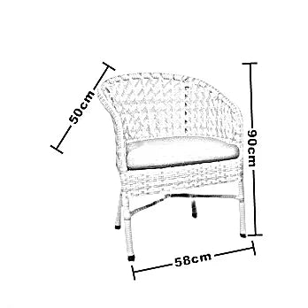 طقم للحدائق معدن و راتان، 3 قطع