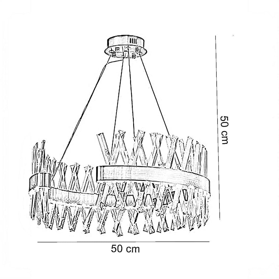 نجفة ستيل، 50*50 سم- ذهبي