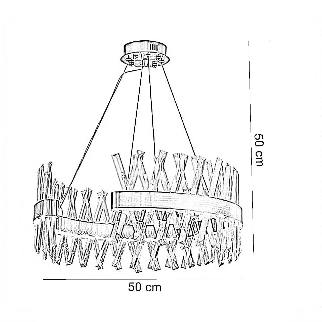 نجفة ستيل، 50*50 سم- ذهبي