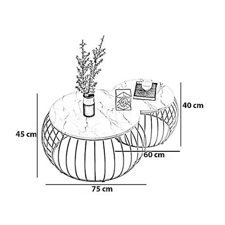 طقم ترابيزات ستيل، قطعتين