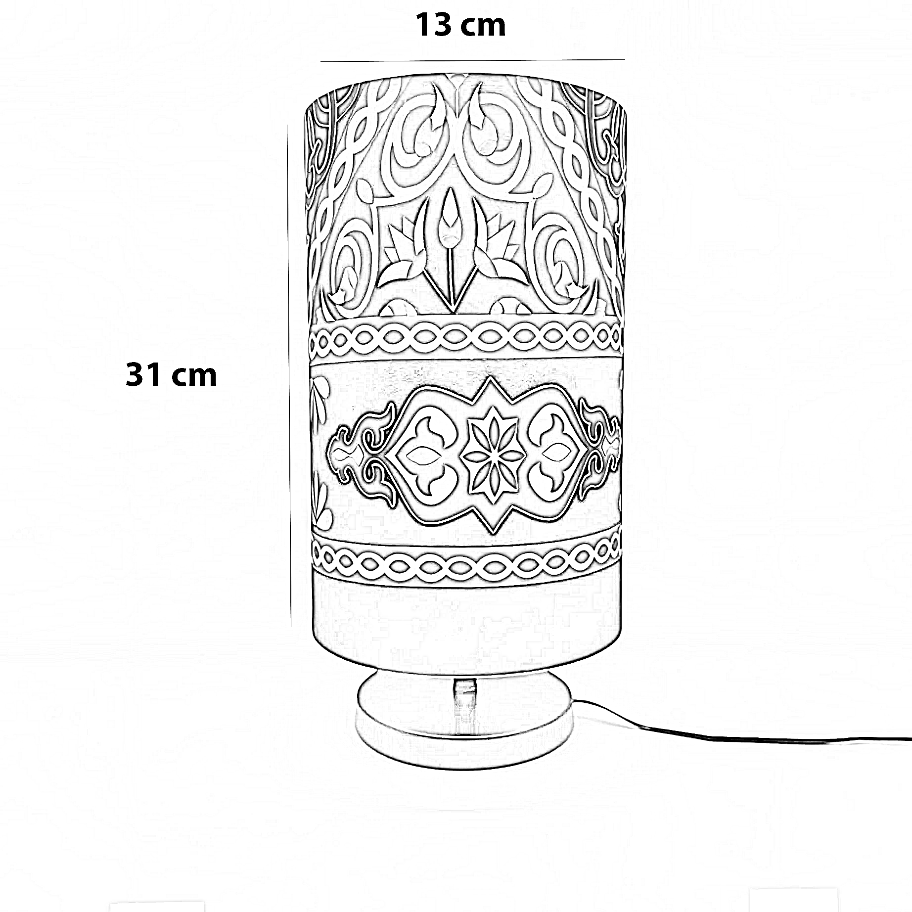 أباجورة رمضانية قماش، 13*31 سم