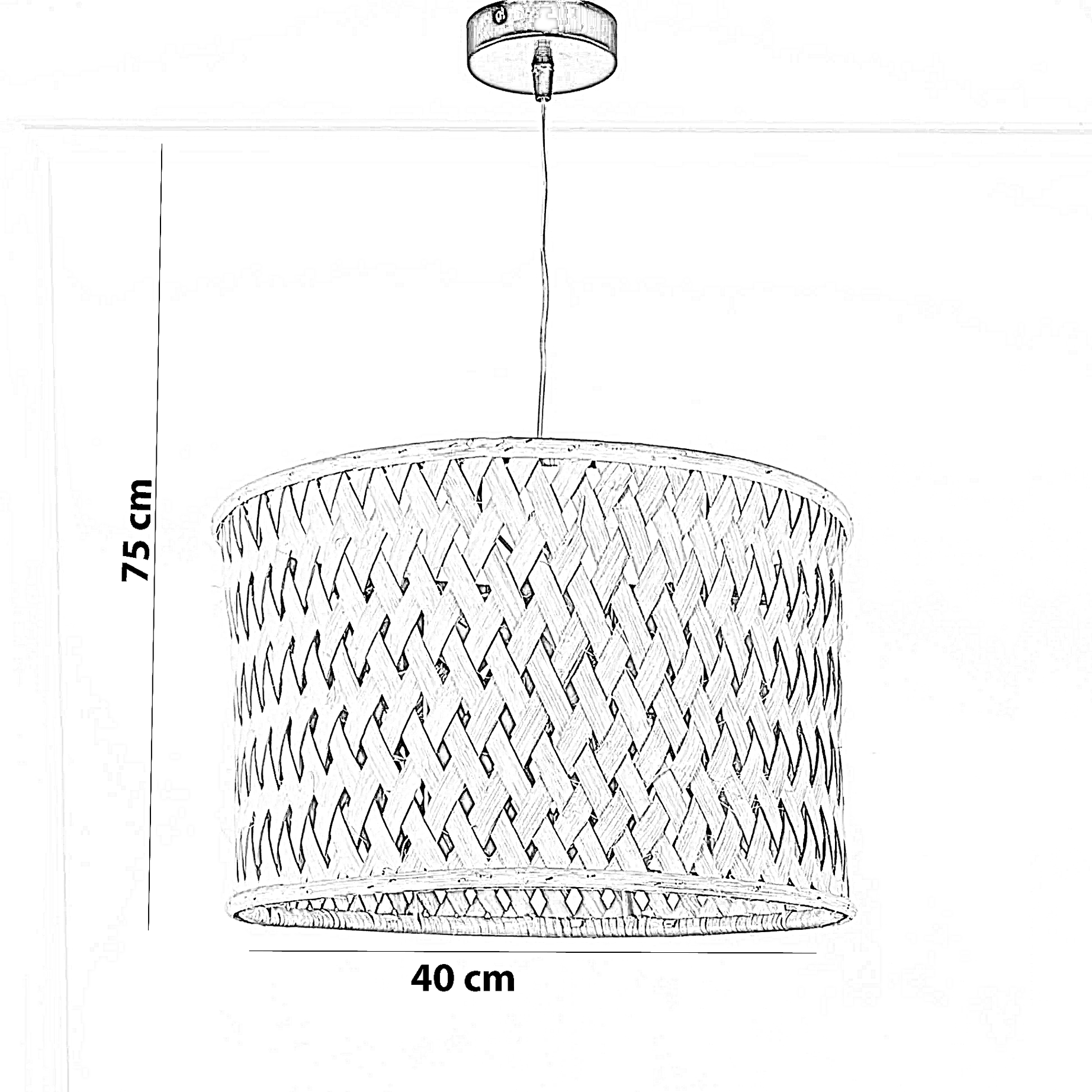 نجفة خيزران، 40*75 سم