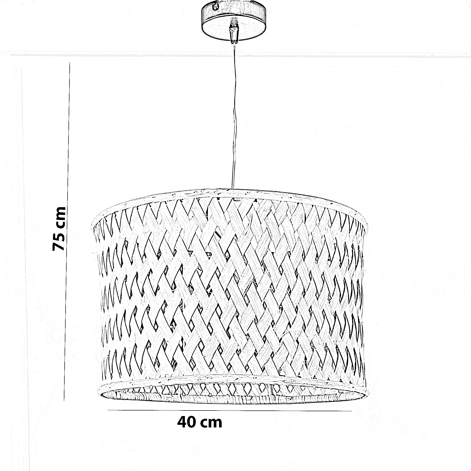 نجفة خيزران، 40*75 سم