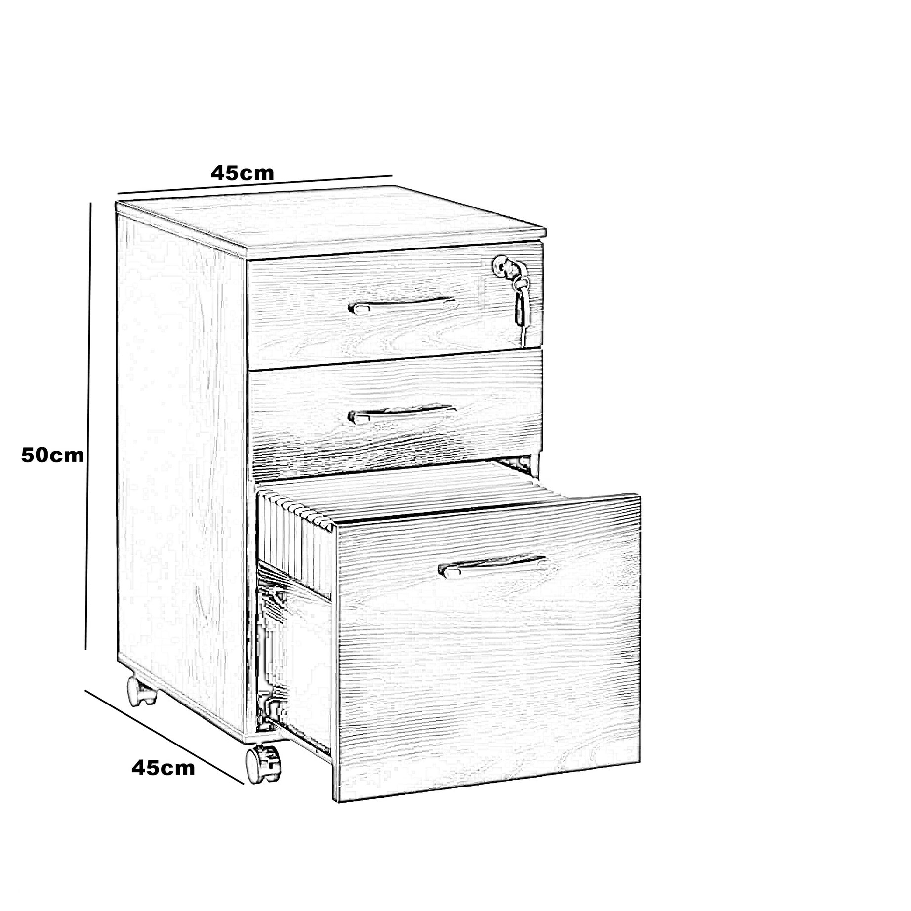 وحدة تخزين مكتبية خشب ام دي اف، 45*45*50 سم