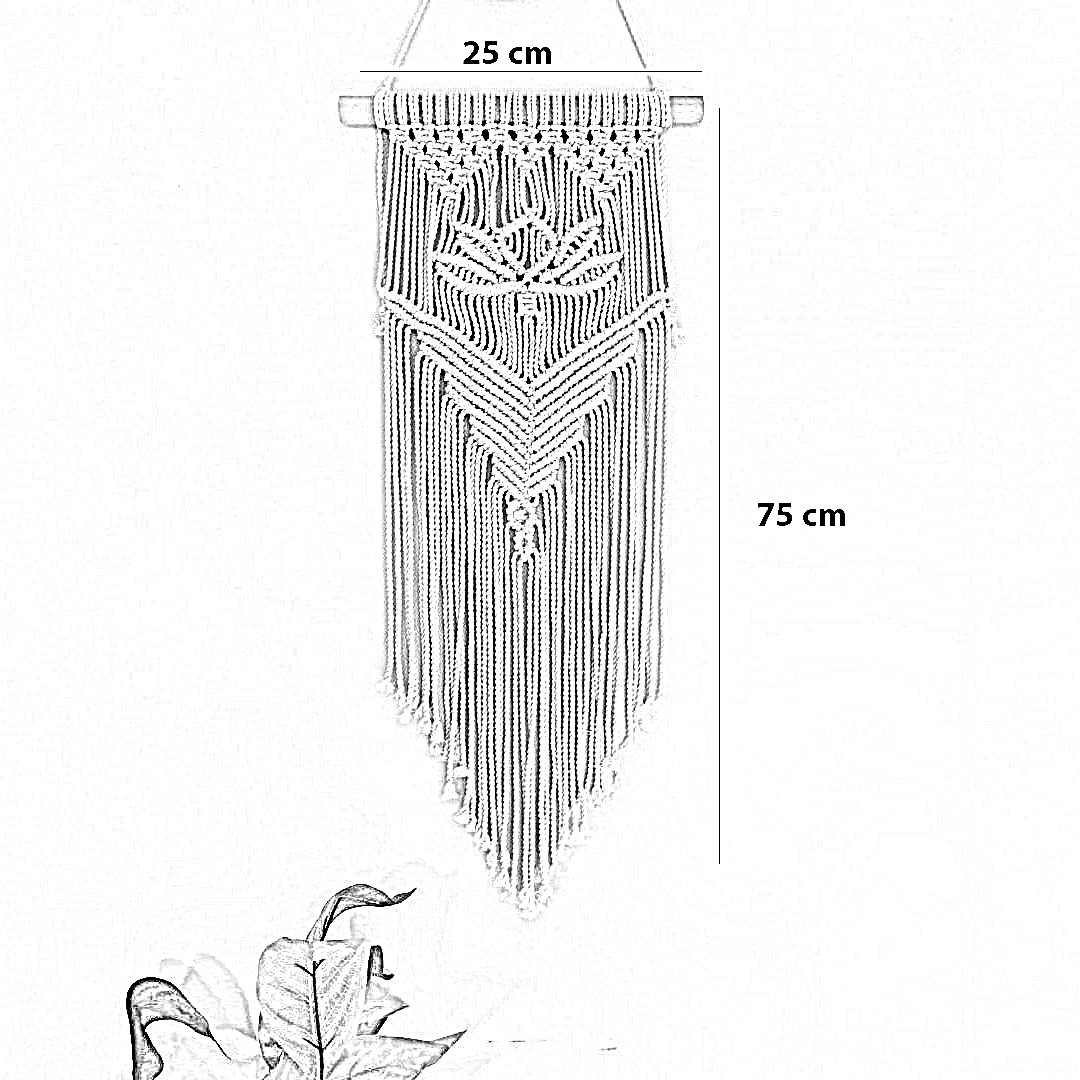 مكرمية حائط قطن و موسكي، 25*75 سم